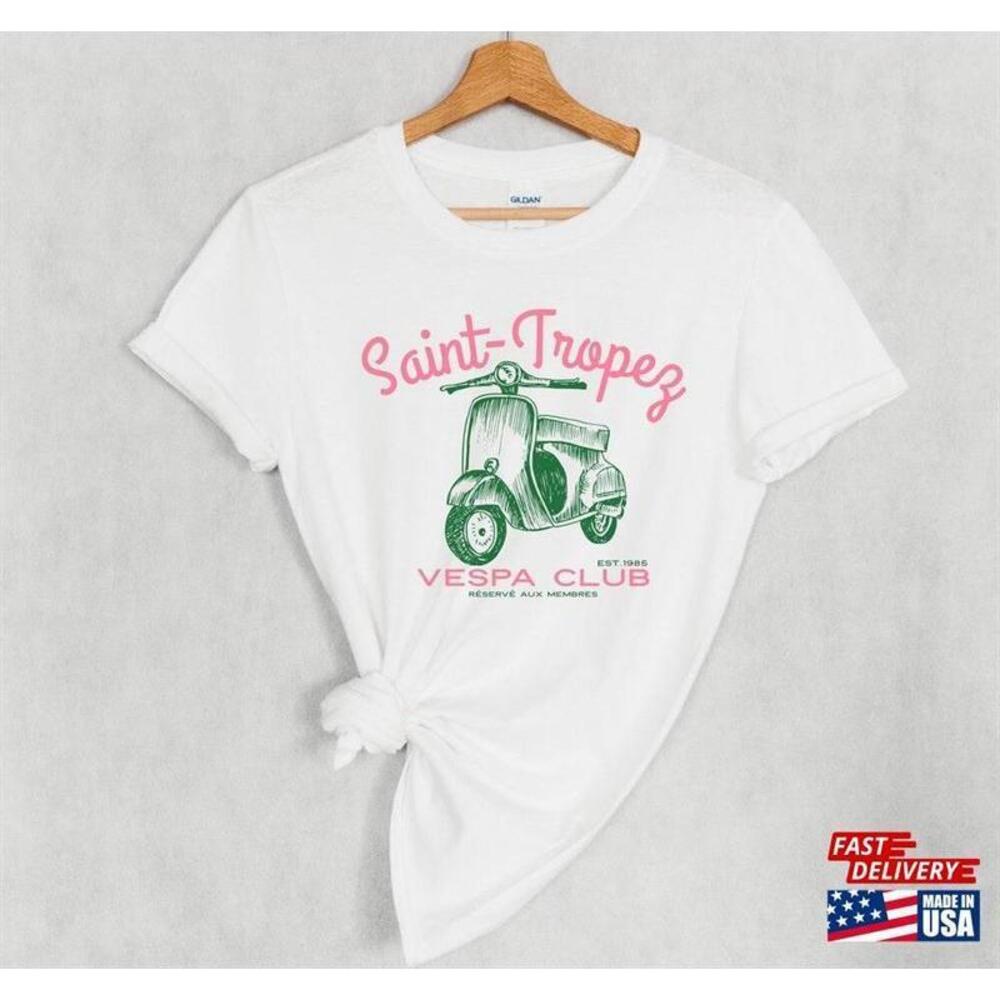 Saint Tropez Vespa Club Shirt Tshirt Unisex